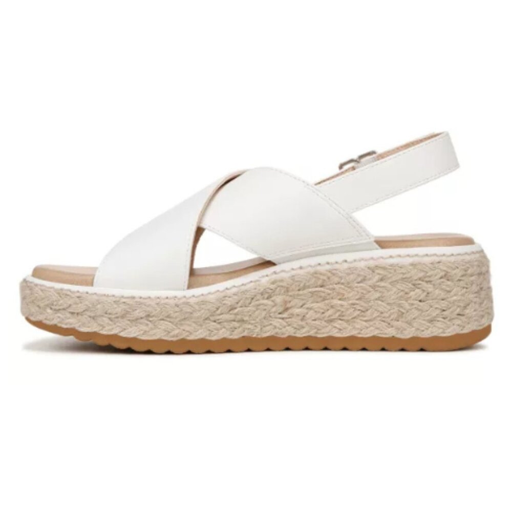 Dr. Scholl's White Espadrille Platform Slingback Sandals